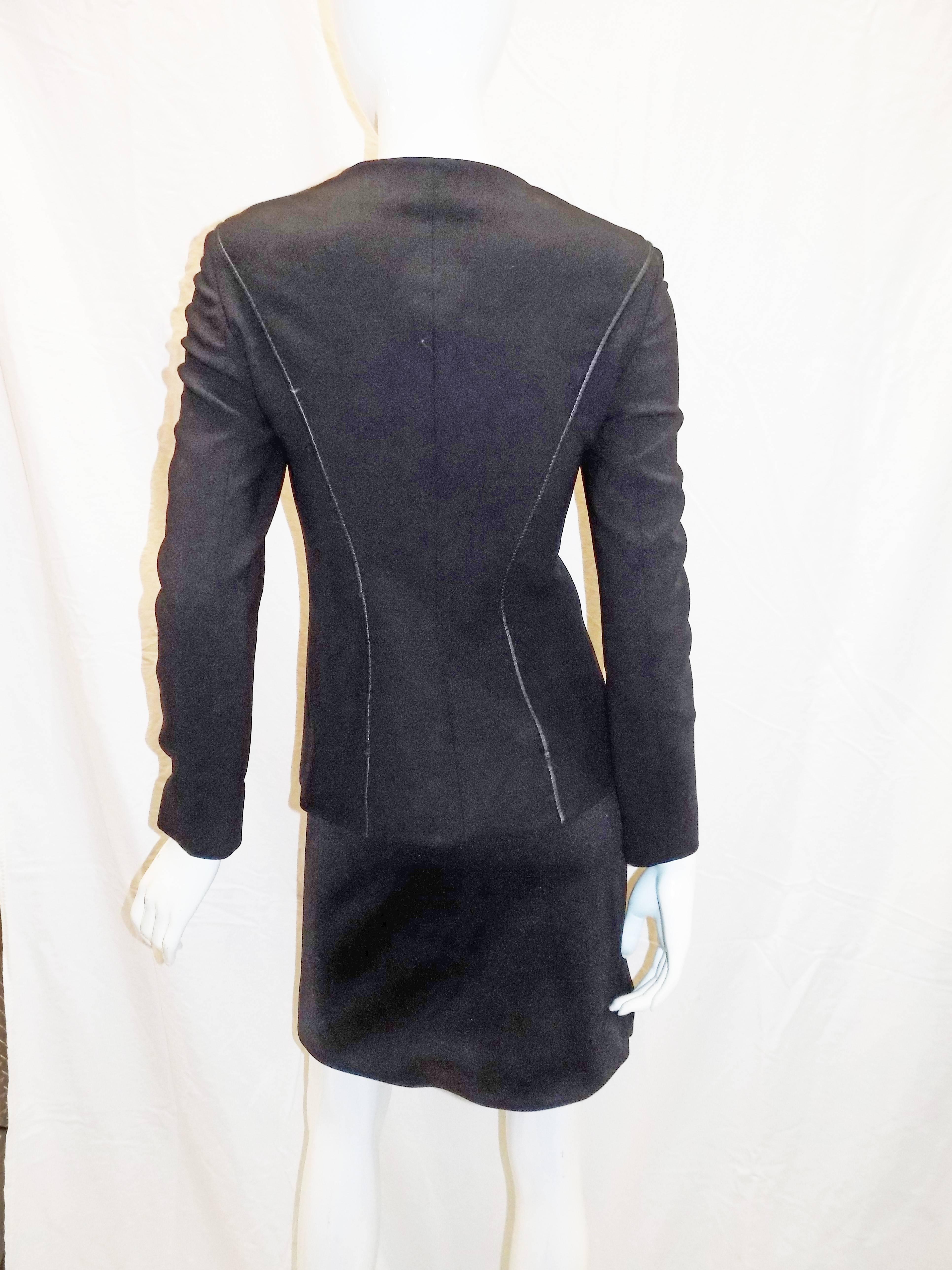 Gianni Versace Couture Black  Vintage skirt suit For Sale 4
