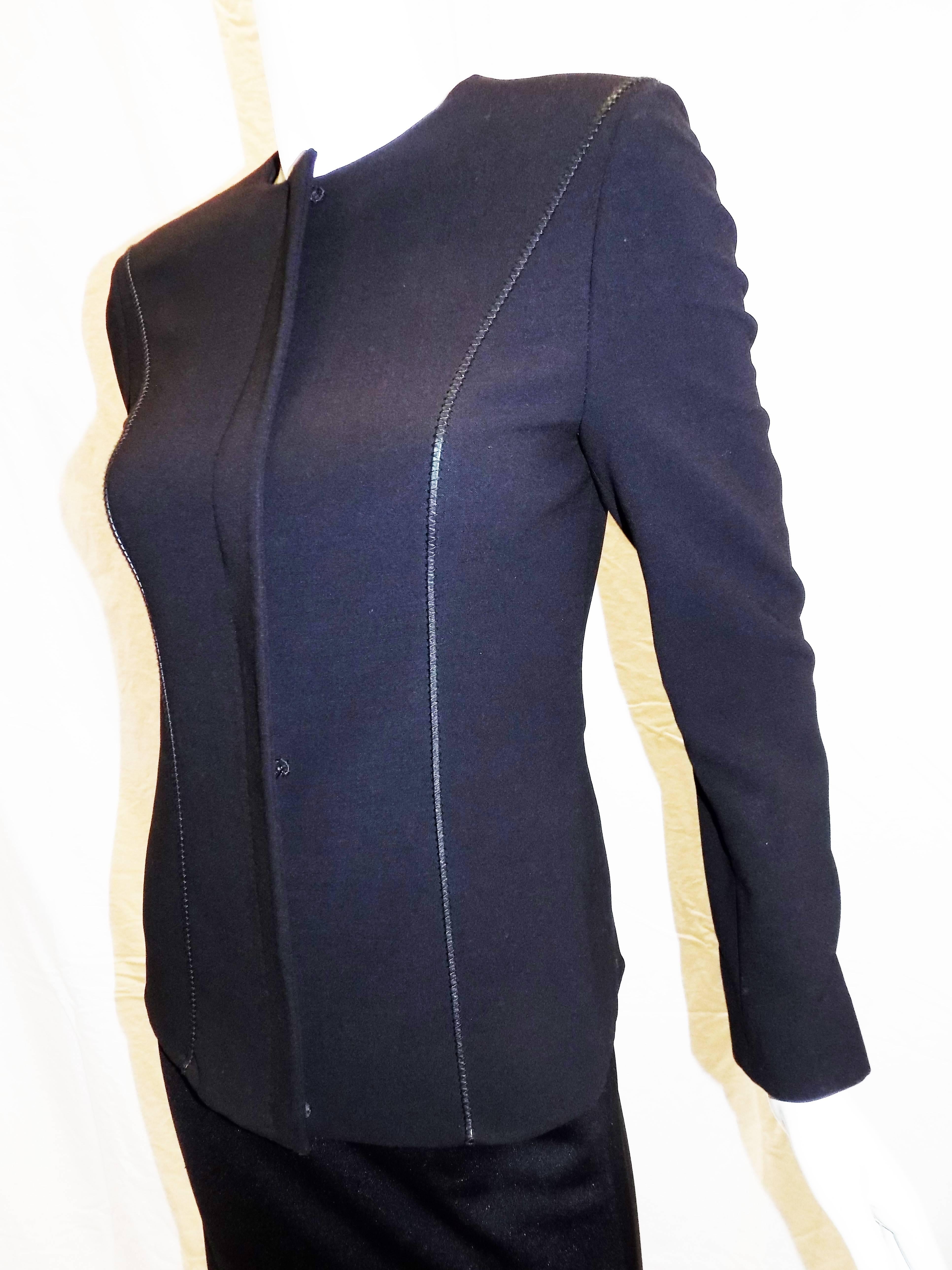 Gianni Versace Couture Black  Vintage skirt suit For Sale 3