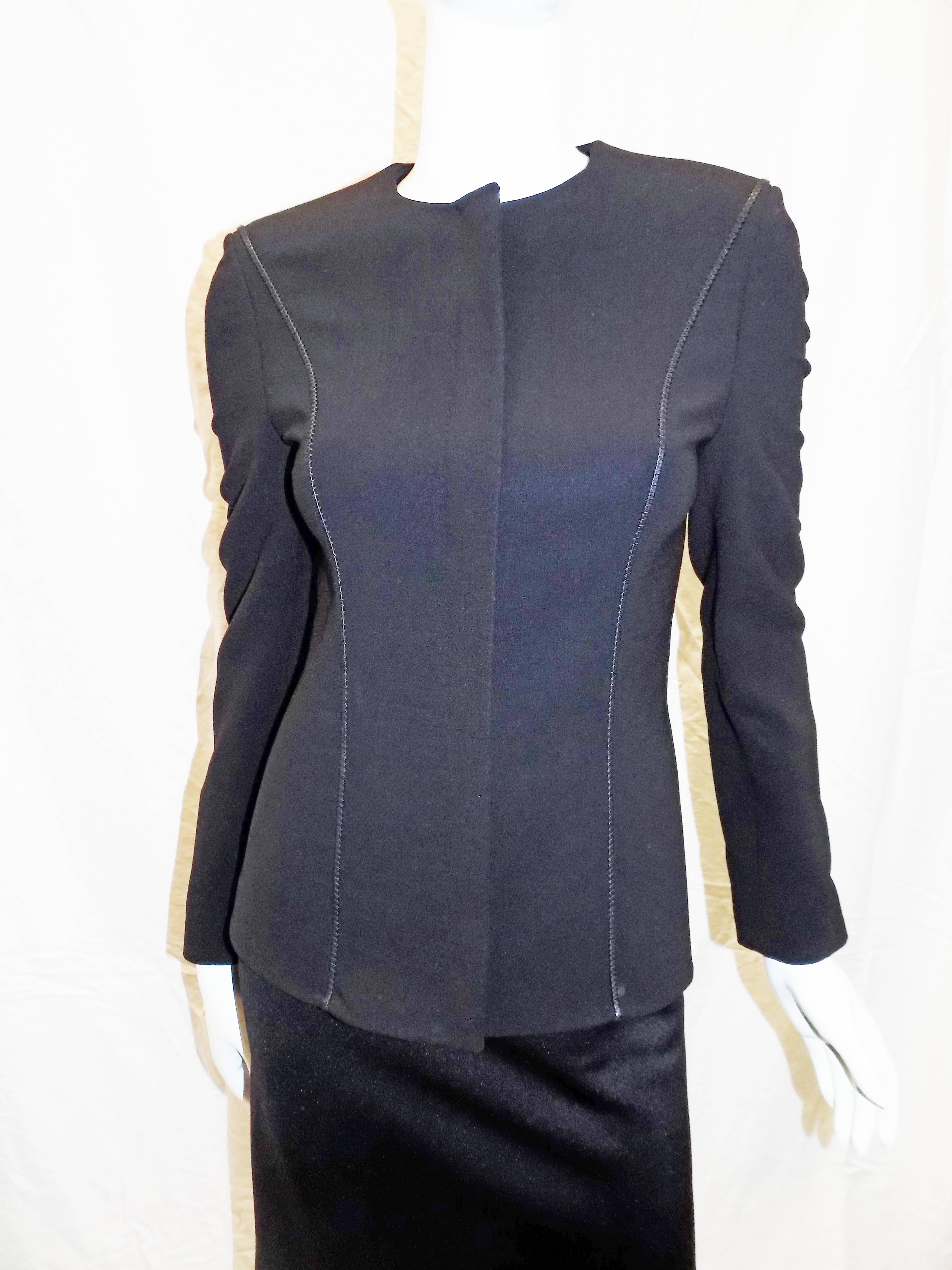 Gianni Versace Couture Black  Vintage skirt suit For Sale 2