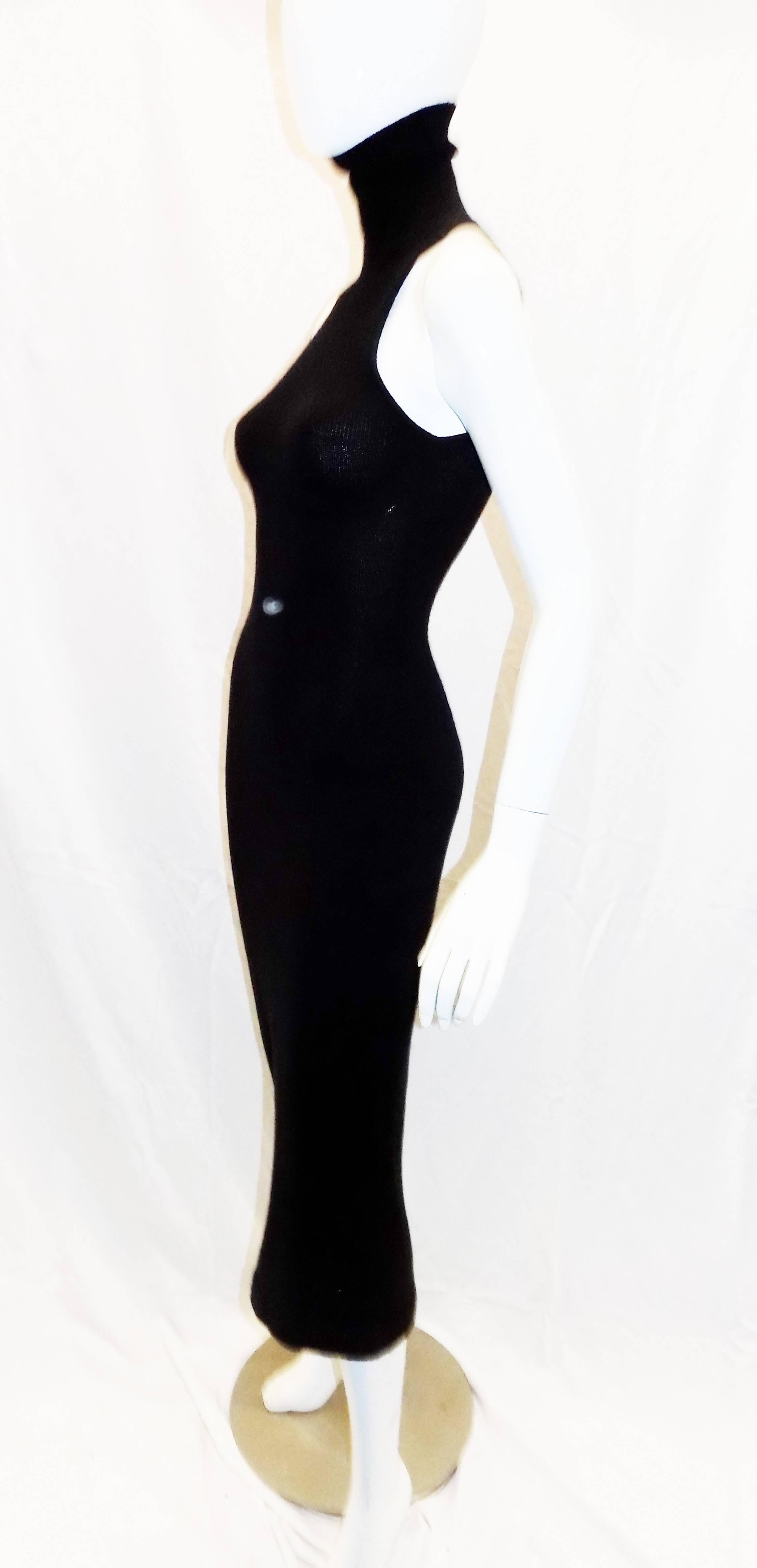 Women's Ralph Lauren black label Black Cashmere sleeveless turtle neck sweater dress 