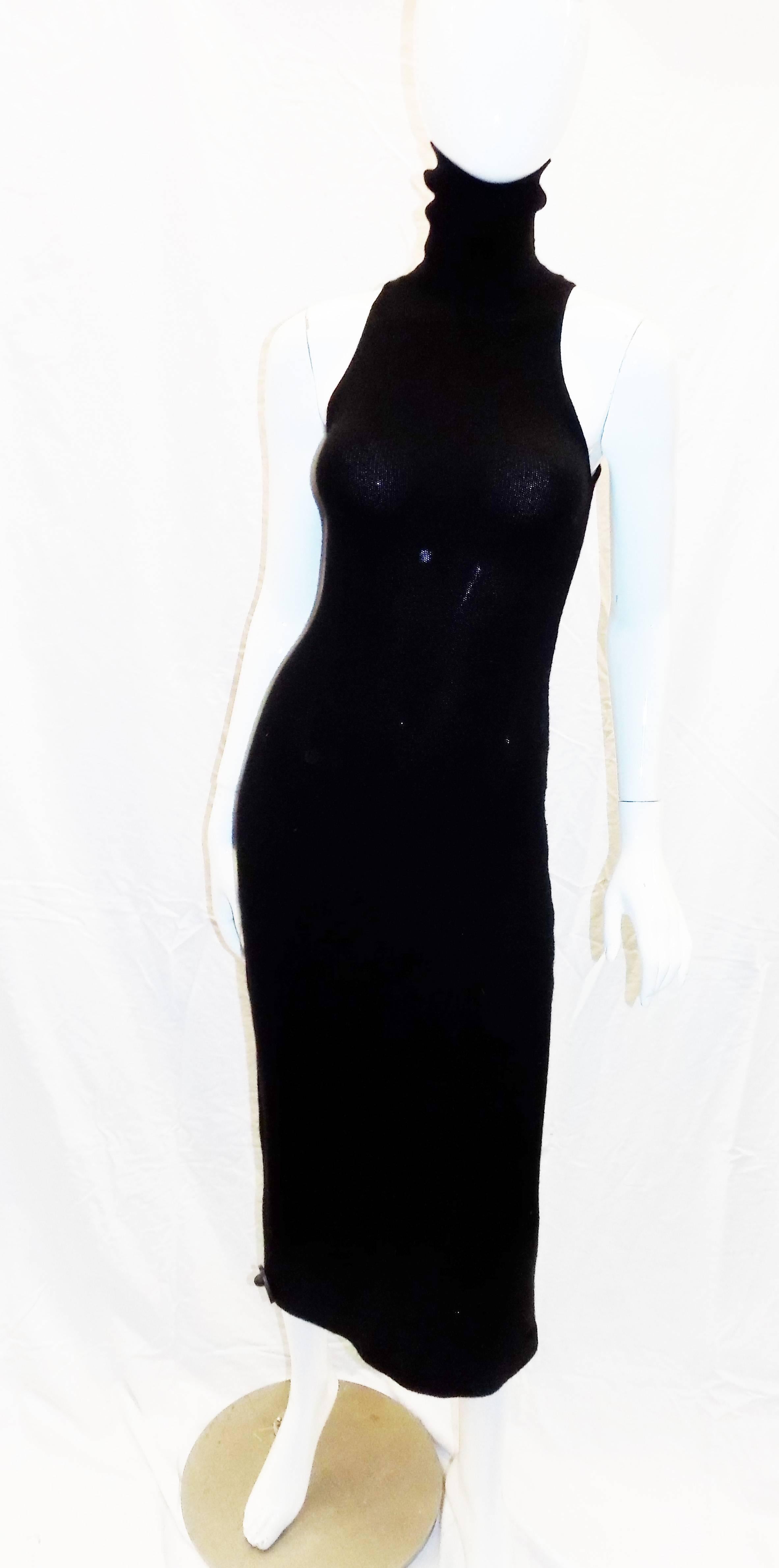 Fabulous Ralph Lauren black label Black Cashmere  sleevless sweater dress w turtle neck. Worn with jacket over to office or as a cocktail dress with jewelry it will always make you stand out!!
Size small. Pristine condition. Like new!