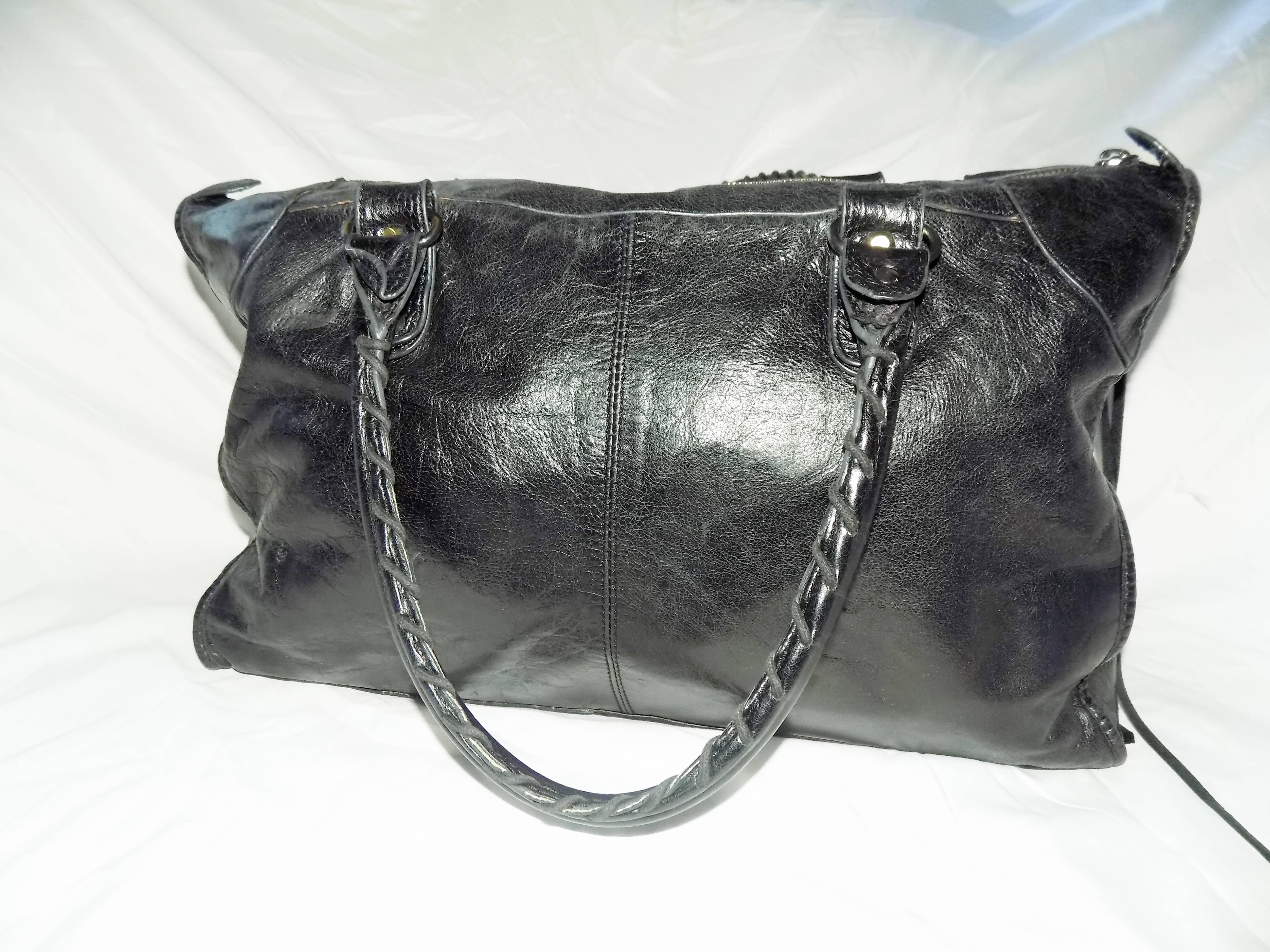  Balenciaga Moto Citi Black Satchel bag  In Excellent Condition In New York, NY