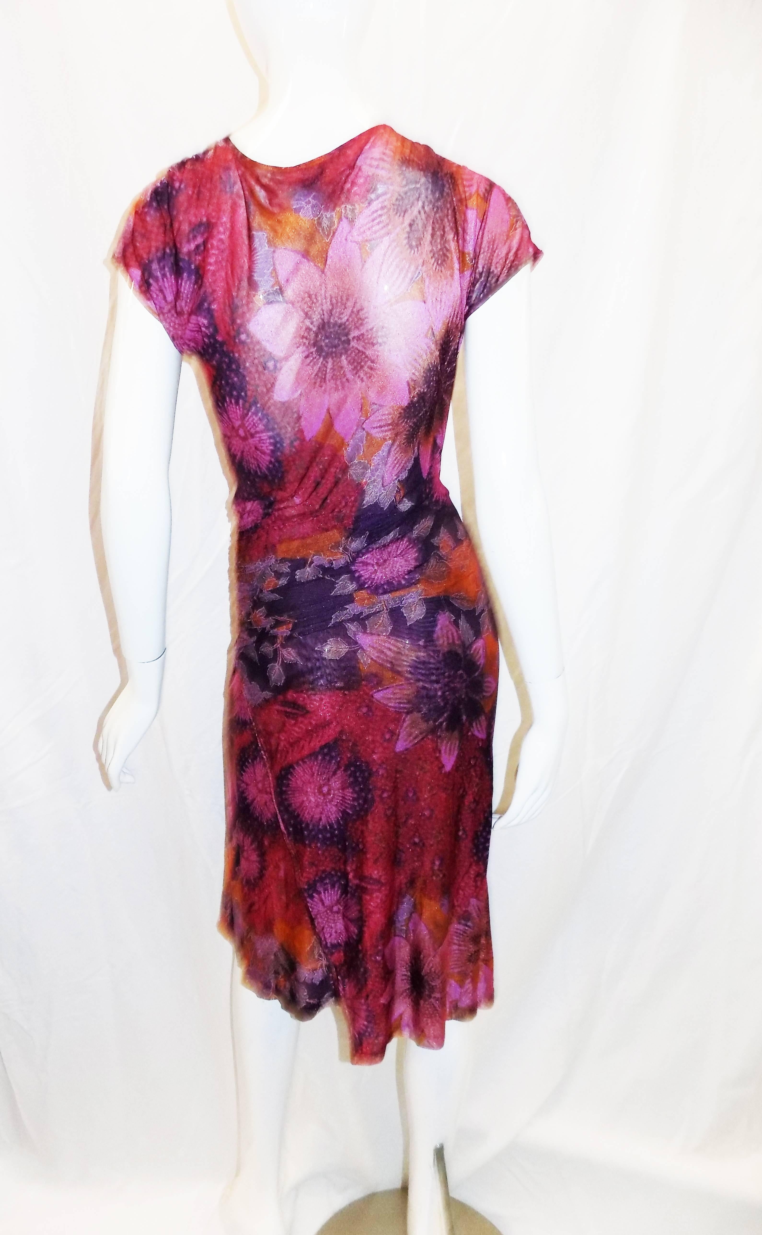 Etro Women's Floral-Print Jersey Dress In Excellent Condition For Sale In New York, NY