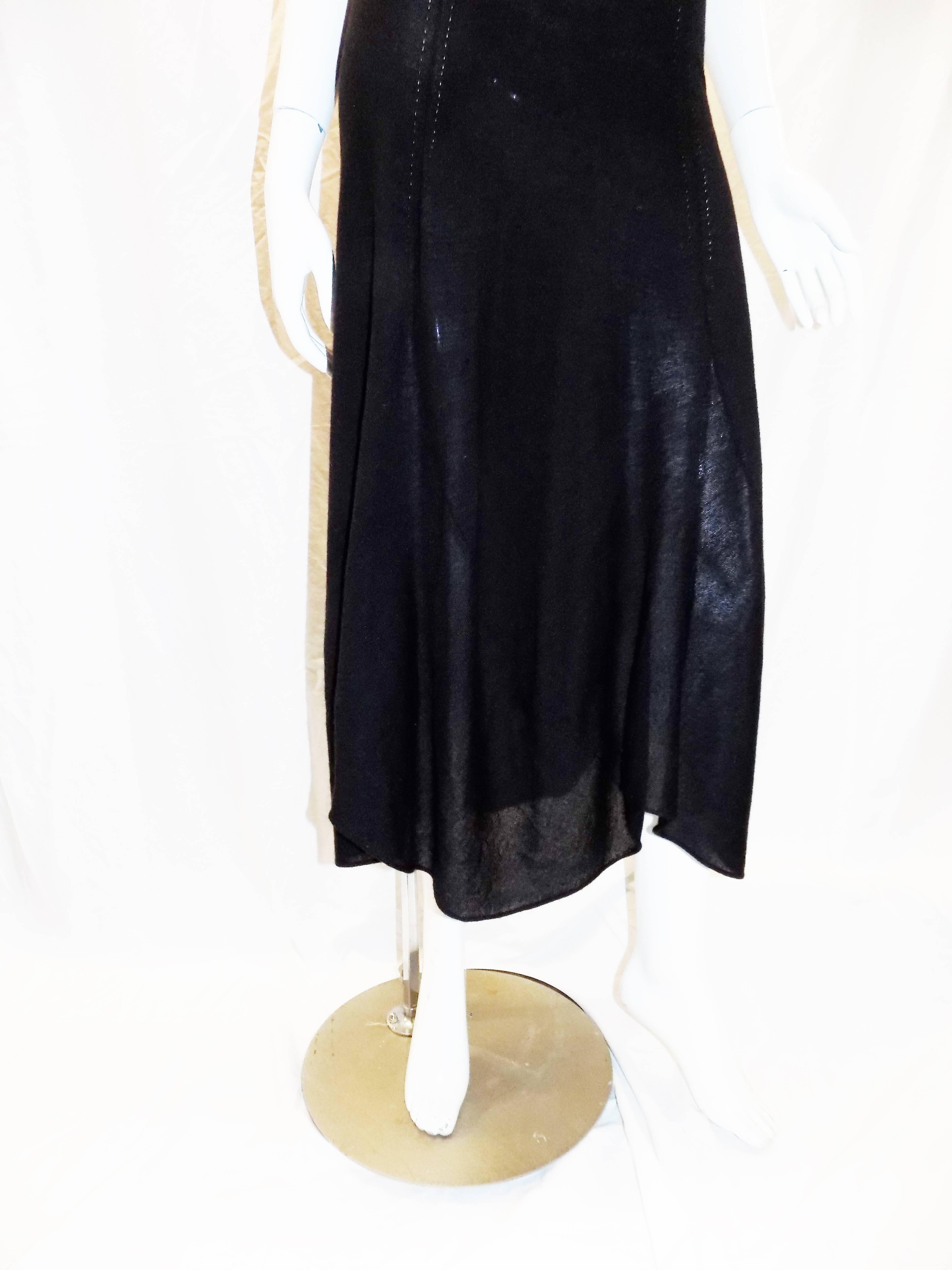 Black  Yves Saint Laurent Cashmere and silk strapless maxi dress / skirt, 2010
