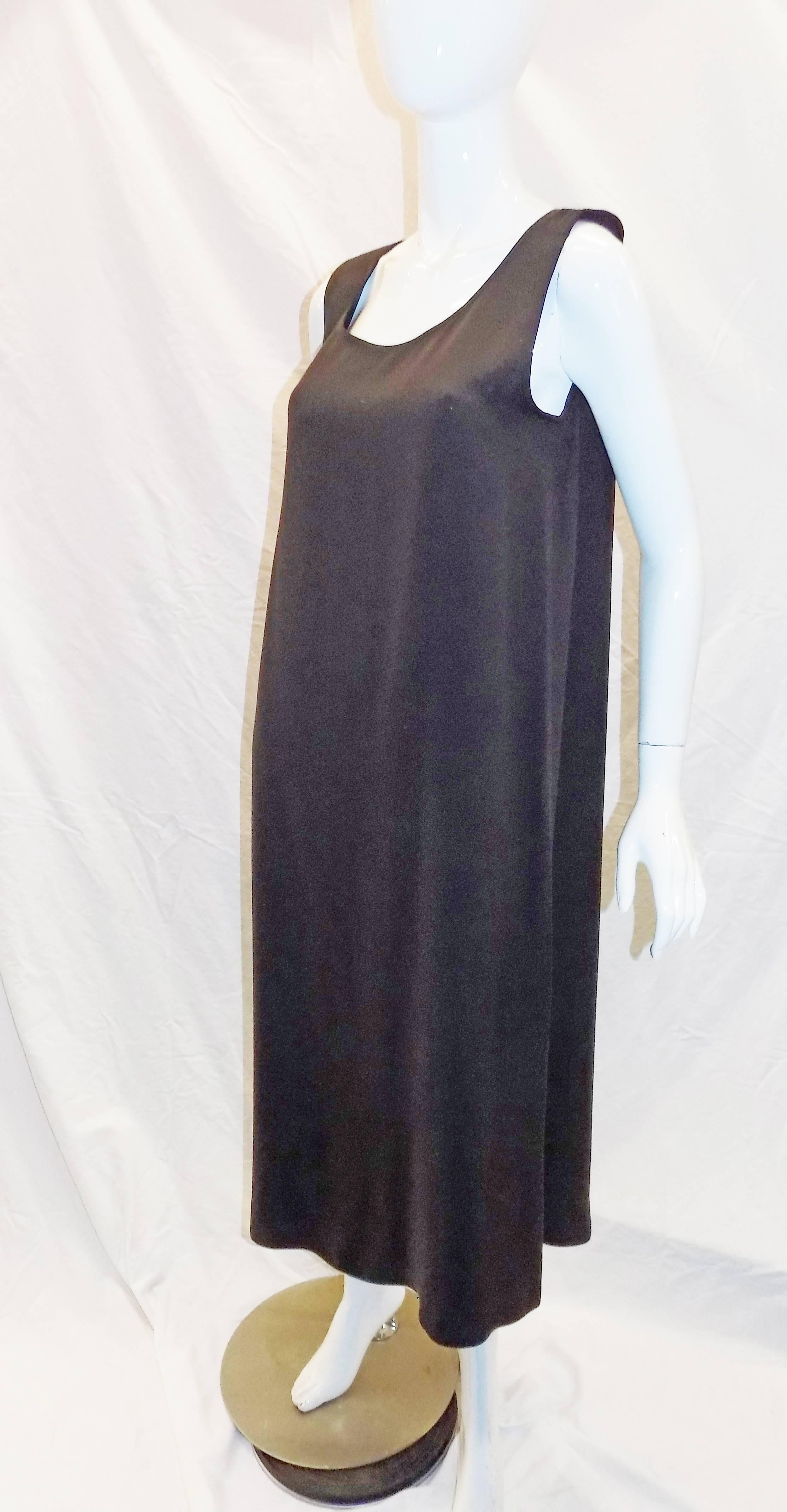 Perfect and easy to wear basic silk  Zoran brown silk sleeveless long  dress . New never worn.  Bust 42
