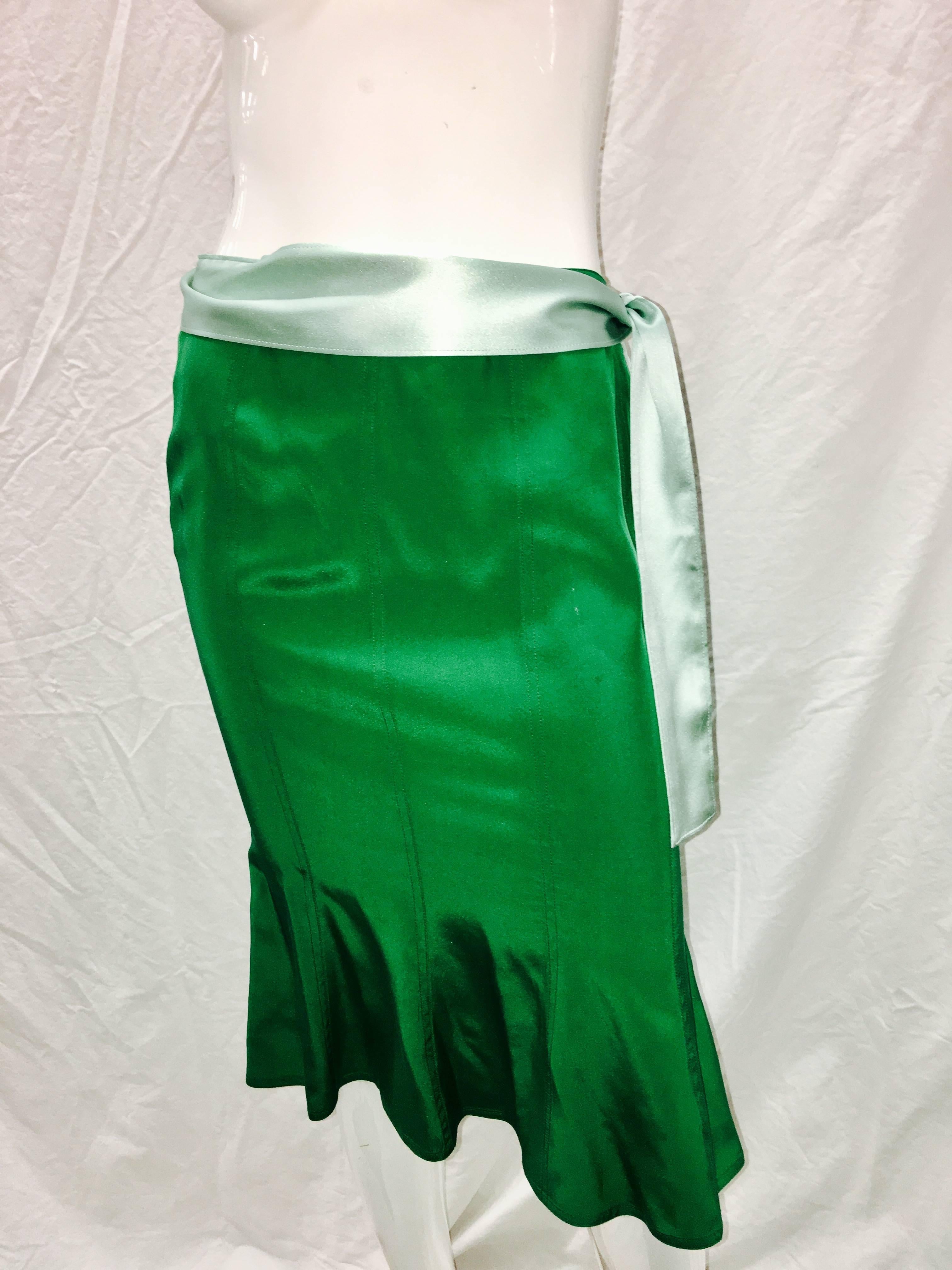 Tom Ford for Yves Saint Laurent silk skirt with Sash              In Excellent Condition For Sale In New York, NY