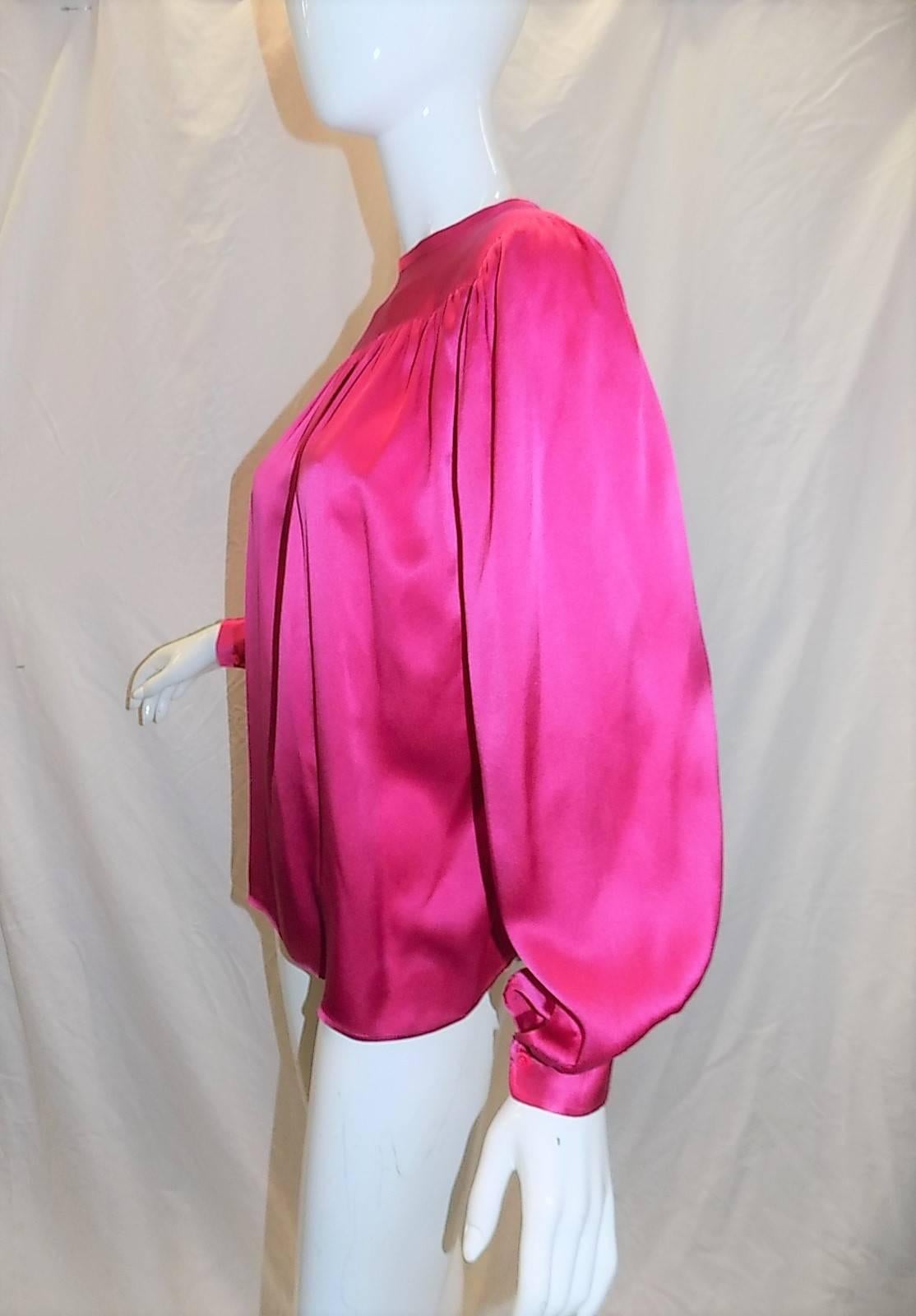 Pink Yves Saint Laurent pink Vintage silk Blouse