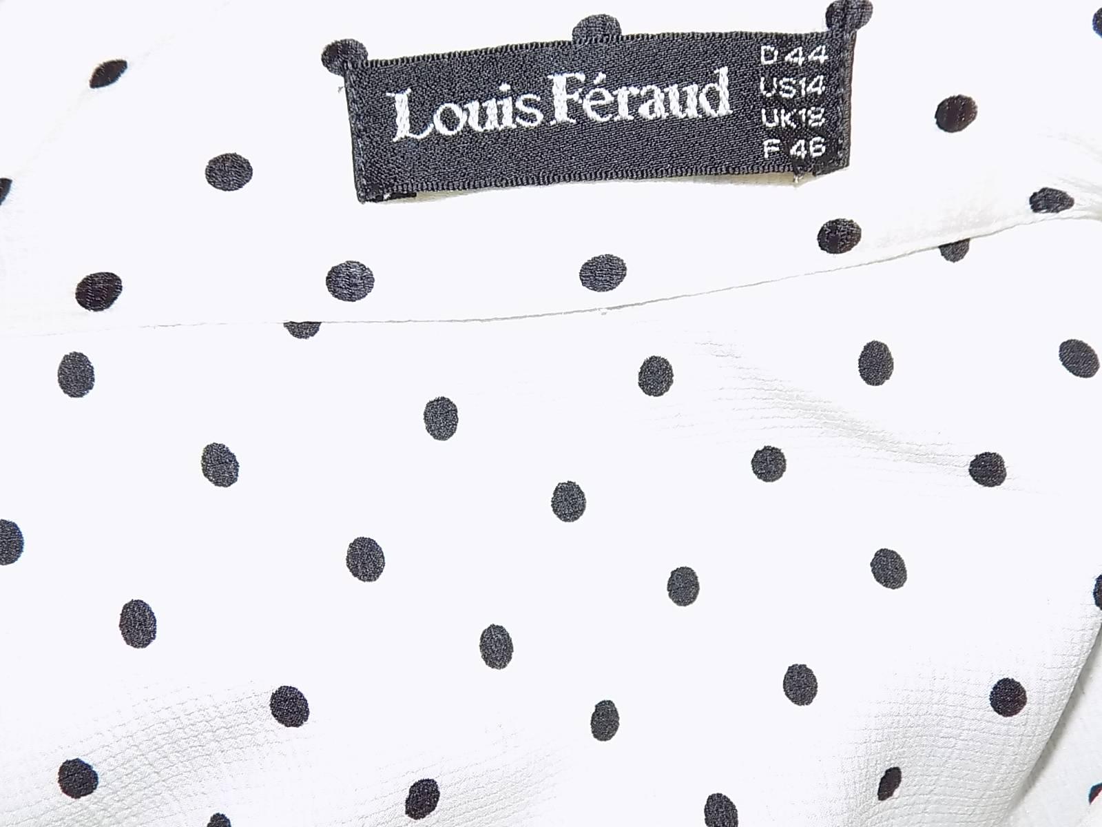 Louis Feraud polka dot blouse with tie sz 14 1