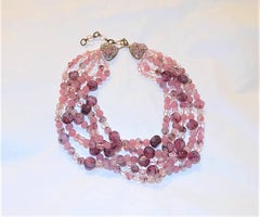 Stunning PINK Coppola e Toppo Venetian glass multi strand Necklace