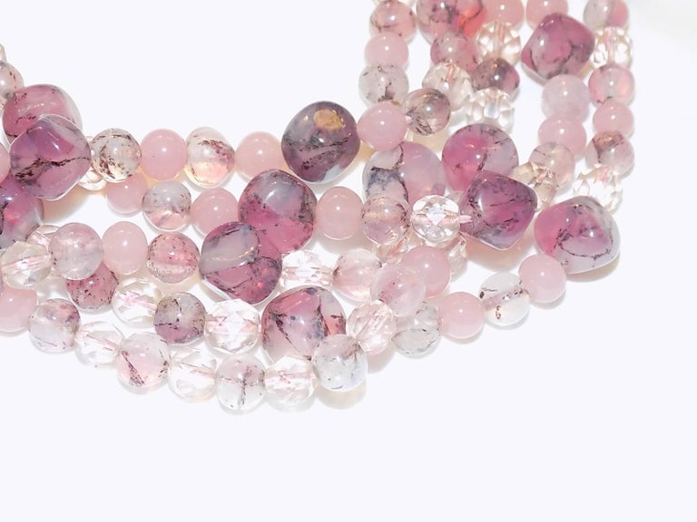 Stunning PINK Coppola e Toppo Venetian glass multi strand Necklace For ...