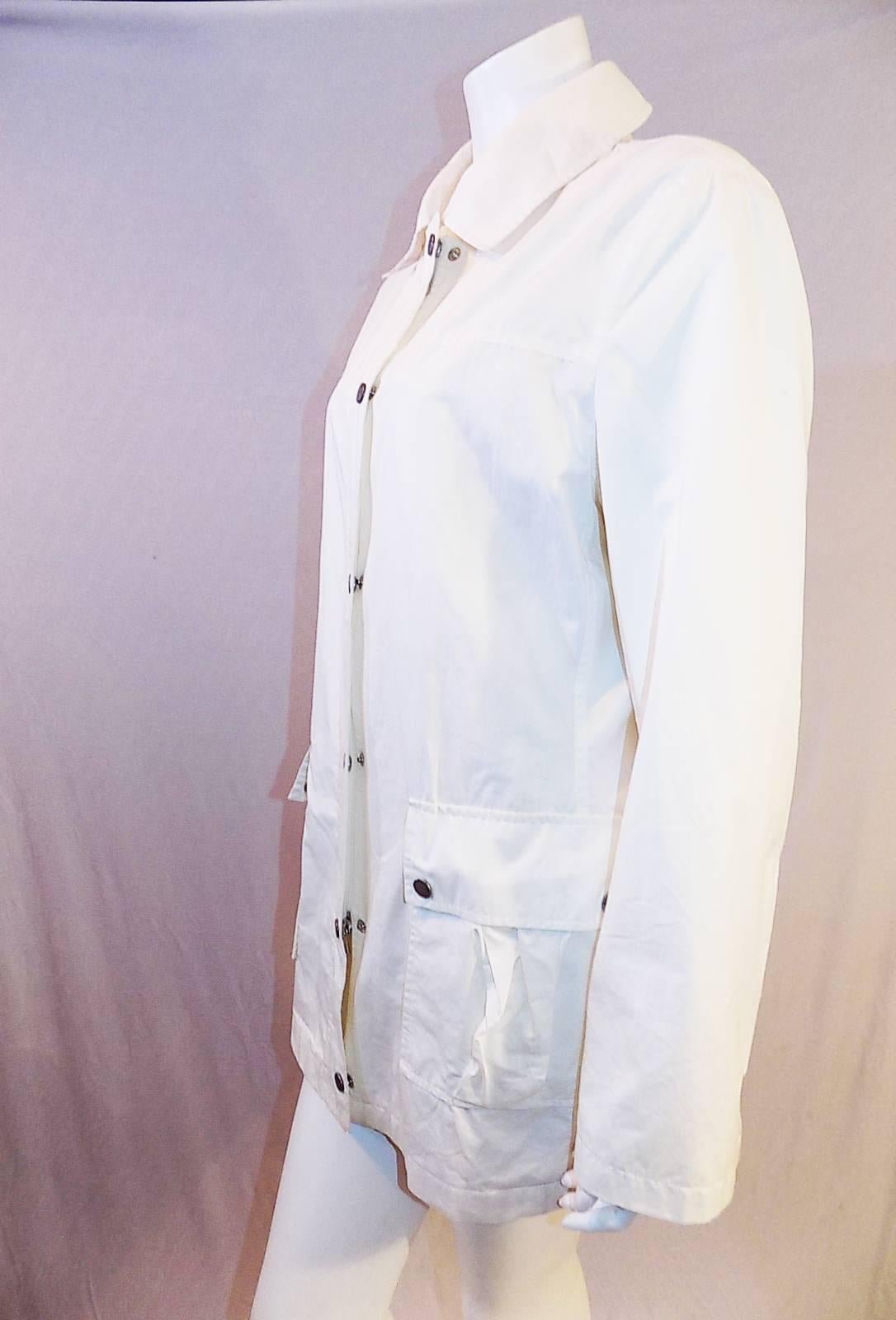 Gray Burberry white w novacheck lining rain jacket For Sale