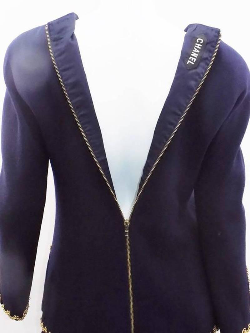Chanel Vintage Haute Couture Four Leaf Clover Chain adorned Jacket For Sale 2