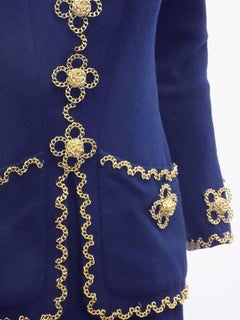 Chanel Vintage Haute Couture Four Leaf Clover Chain adorned Jacket