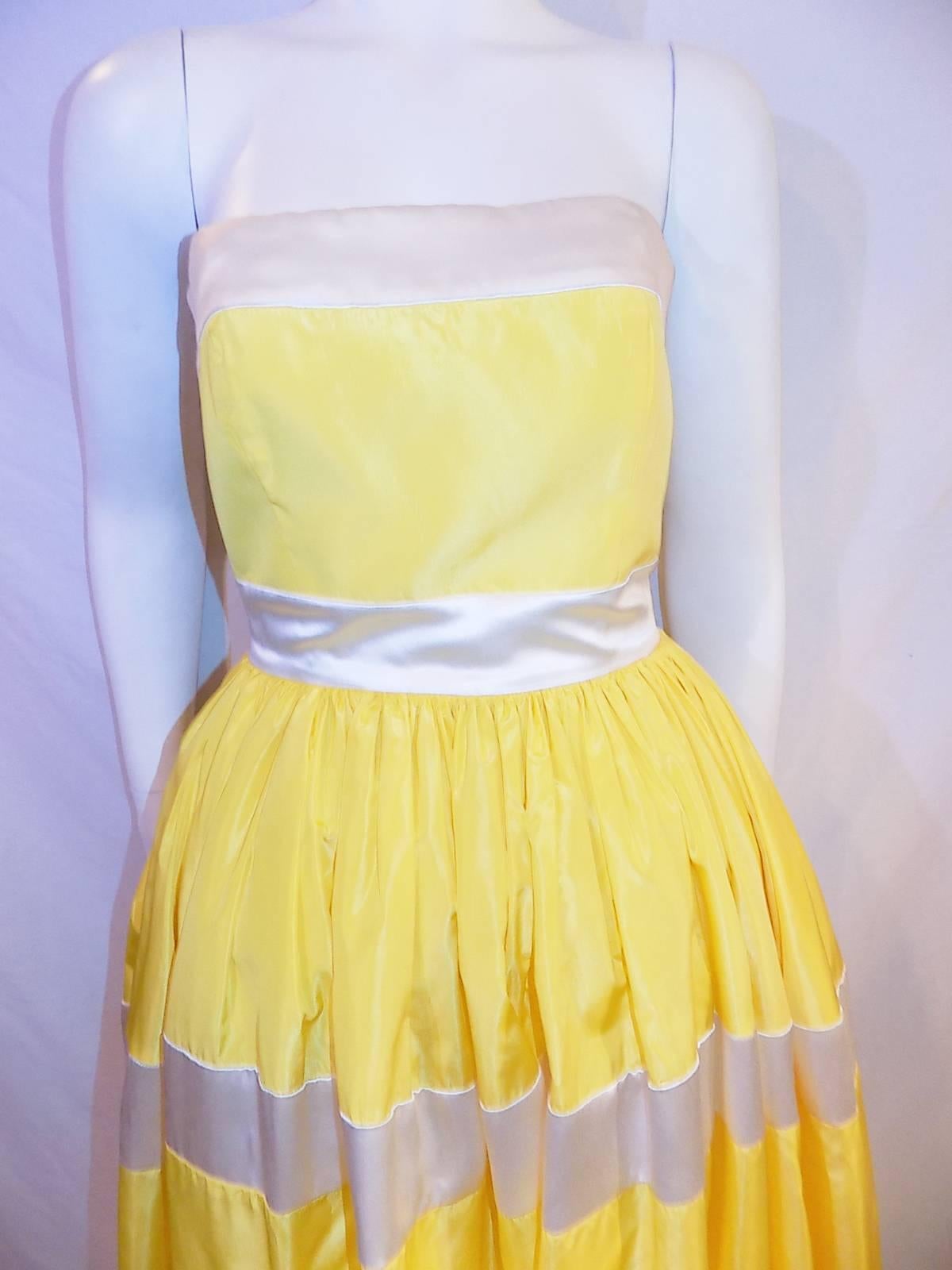 Beige Escada silk  Corset  dress/ gown Yellow silk Taffeta SO PRETTY!!!  For Sale