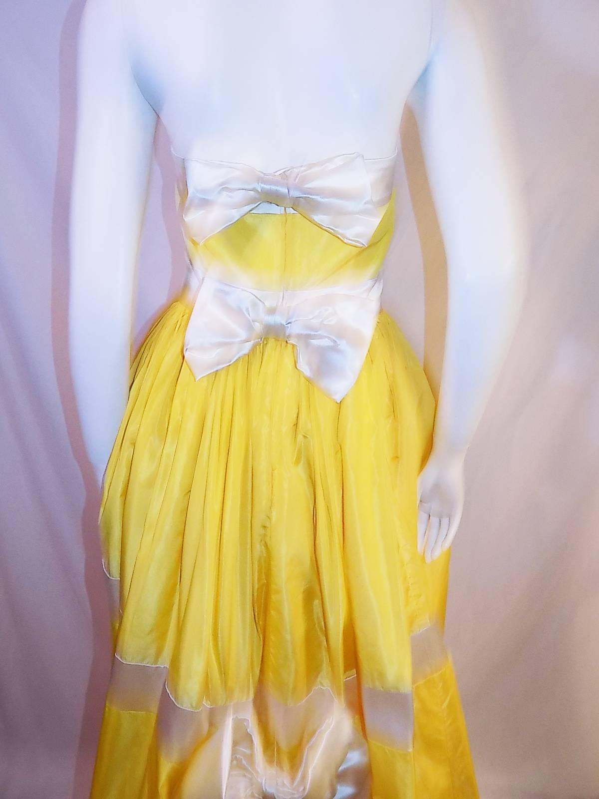 Escada silk  Corset  dress/ gown Yellow silk Taffeta SO PRETTY!!!  For Sale 1