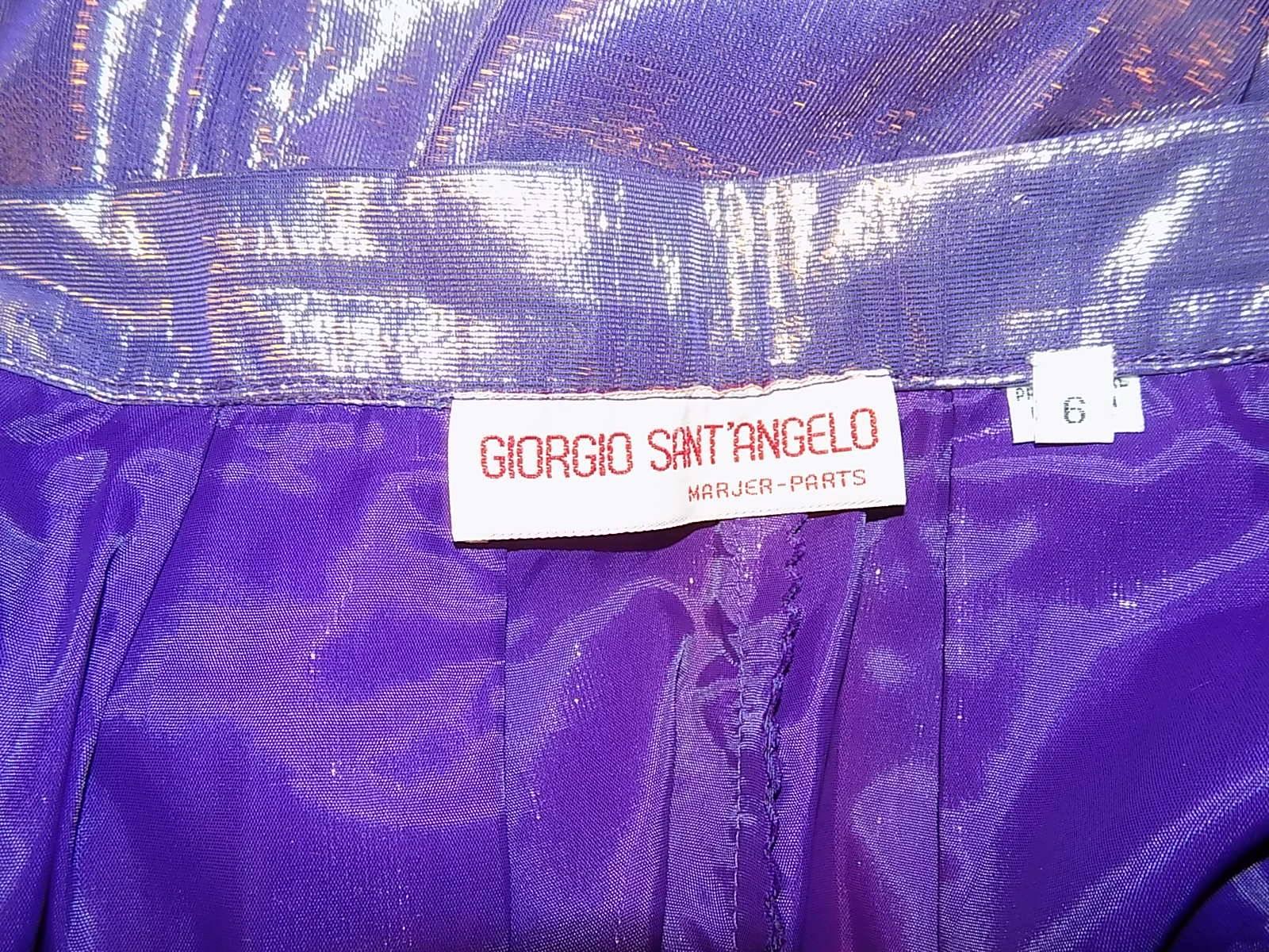 Giorgio Sant Angelo vintage lame purple pants disco era 70 For Sale 4