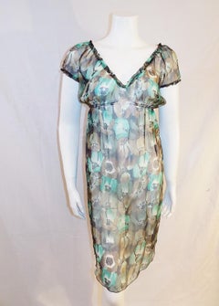 Prada silk chifon floral dress