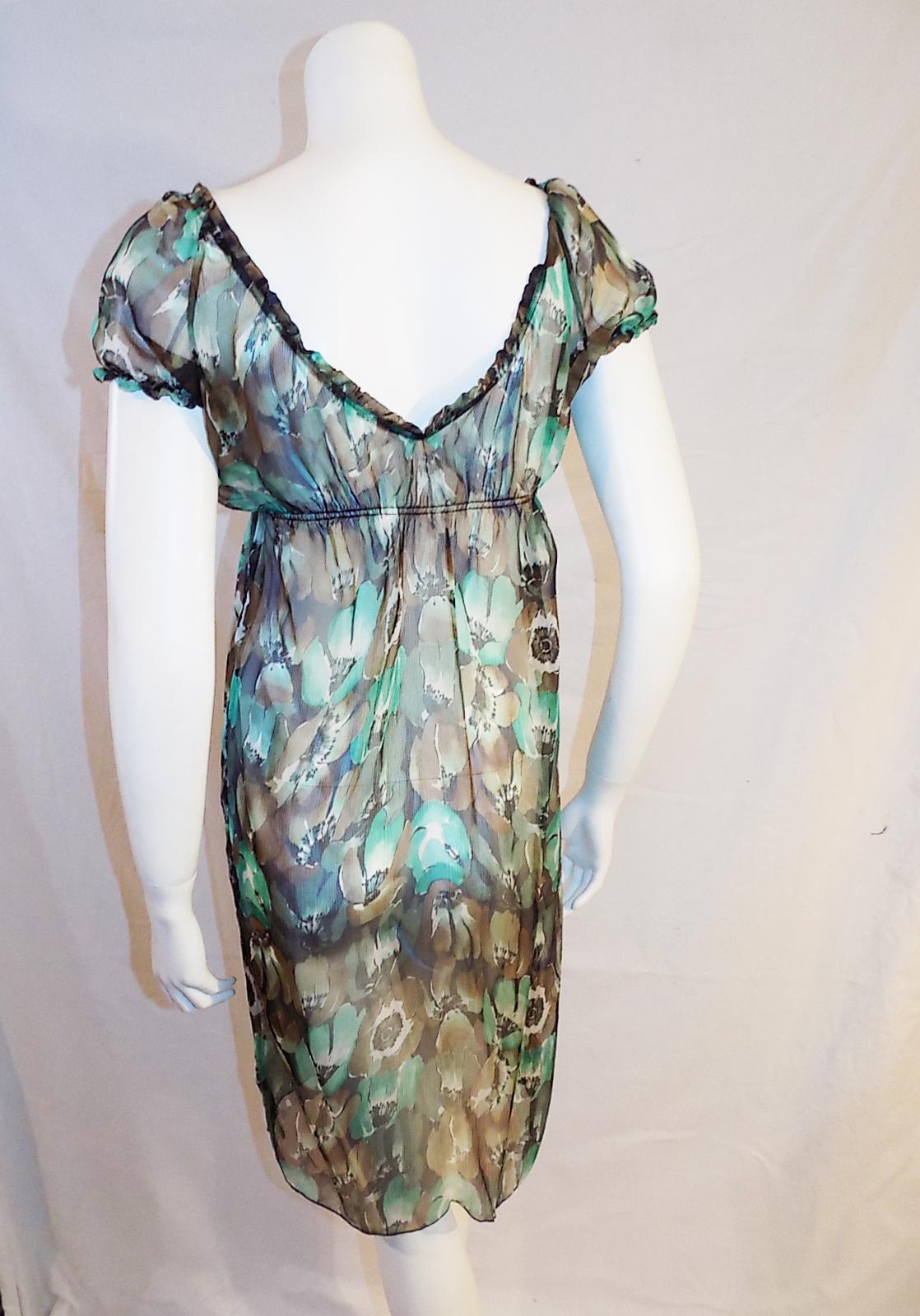 Women's Prada silk chifon floral dress For Sale