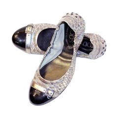 JP Tod's Cap toe snake skin Ballet Flats 37