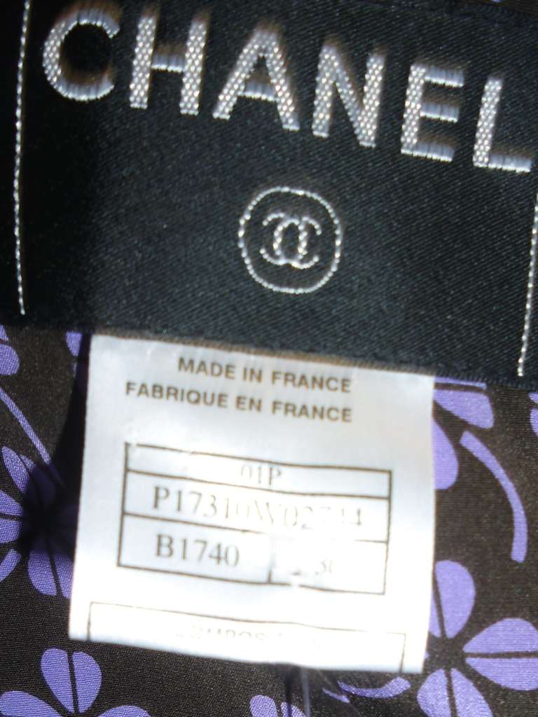 Chanel  Purple clover cc logo Dress and Bolero jacket Suit SZ 36 3