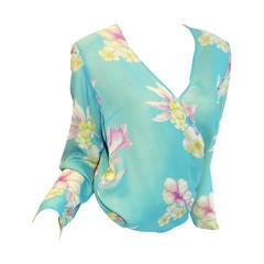 Etro silk Chiffon floral wraparound blouse