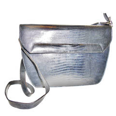 Beautiful Navy Vinatge Lizard  Clutch - shoulder Bag