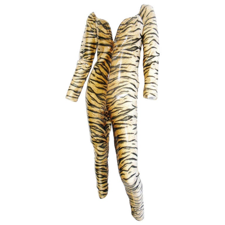 Studio 54 Disco Era !! Gottex Leopard sparkley Catsuit AMAZING