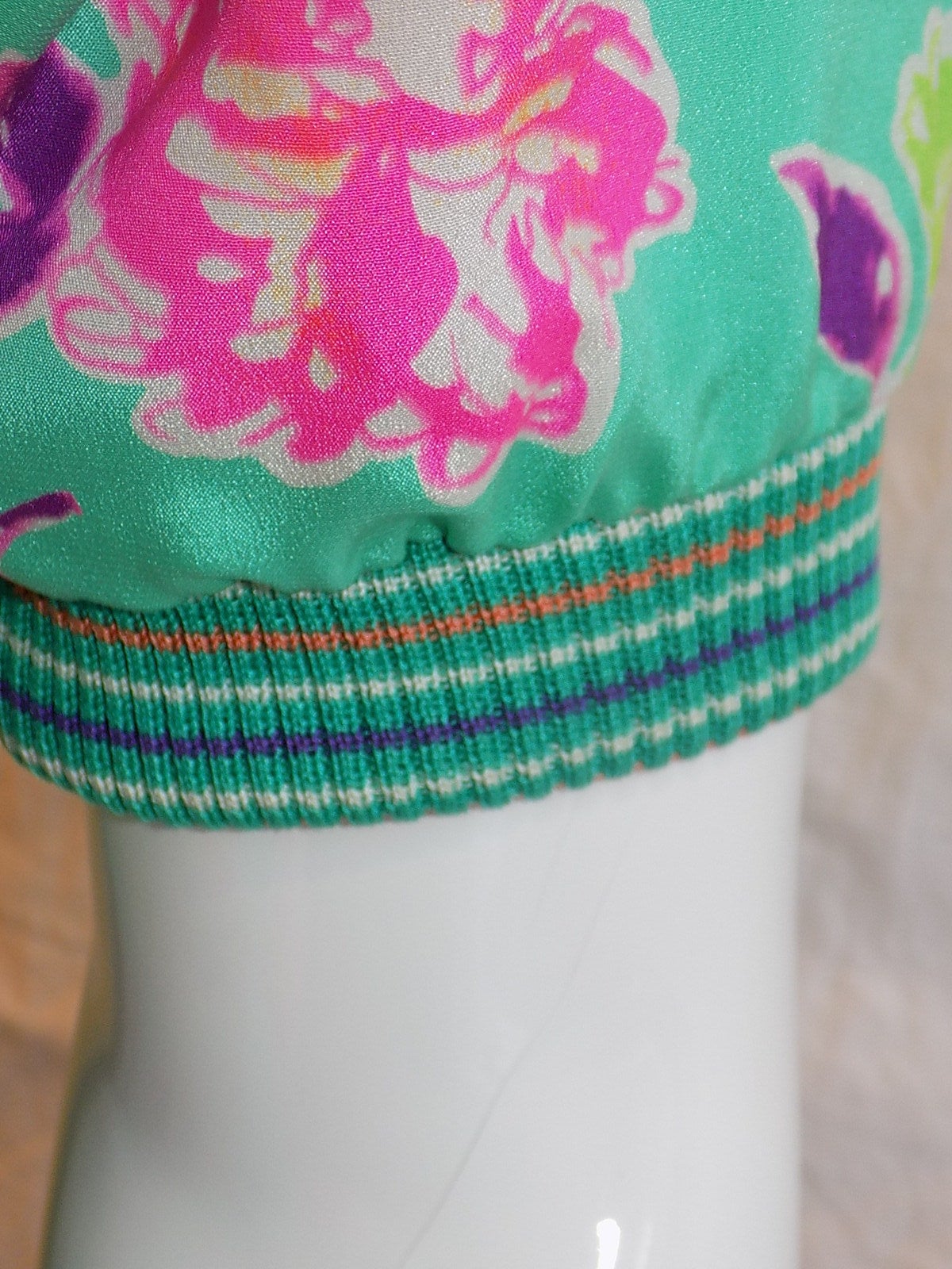 Women's Emanuel Ungaro aqau multicolor floral  silk twill short-sleeve top.