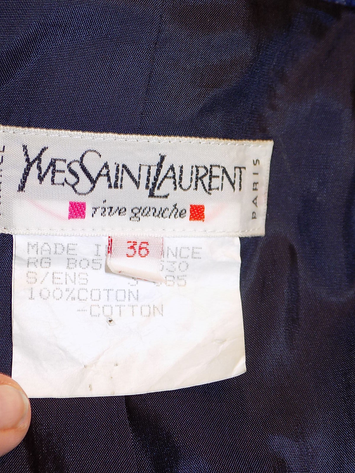 SUMMER SALE!!!   Yves Saint Laurent - Rive Gauche  Fine  Denim Blazer In Excellent Condition In New York, NY