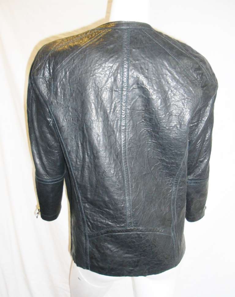 Isabel Marant  lambskin leather Biker tunic/ jacket New In New Condition In New York, NY