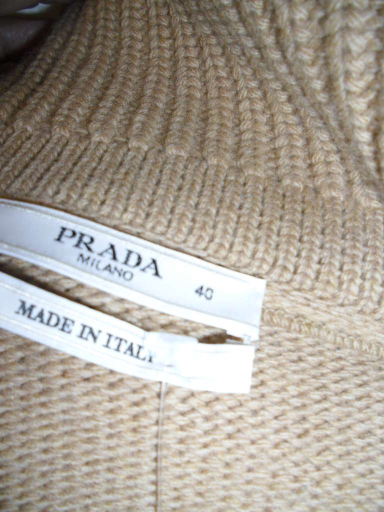 Prada cropped cashmere  knit  cardigan jacket Orange/ Tan 2