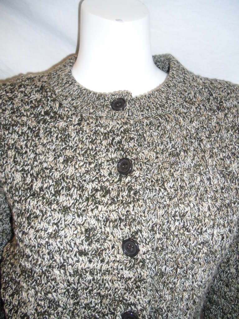Women's Prada cropped tweed knit  cardigan jacket jacket wool/ cashmere