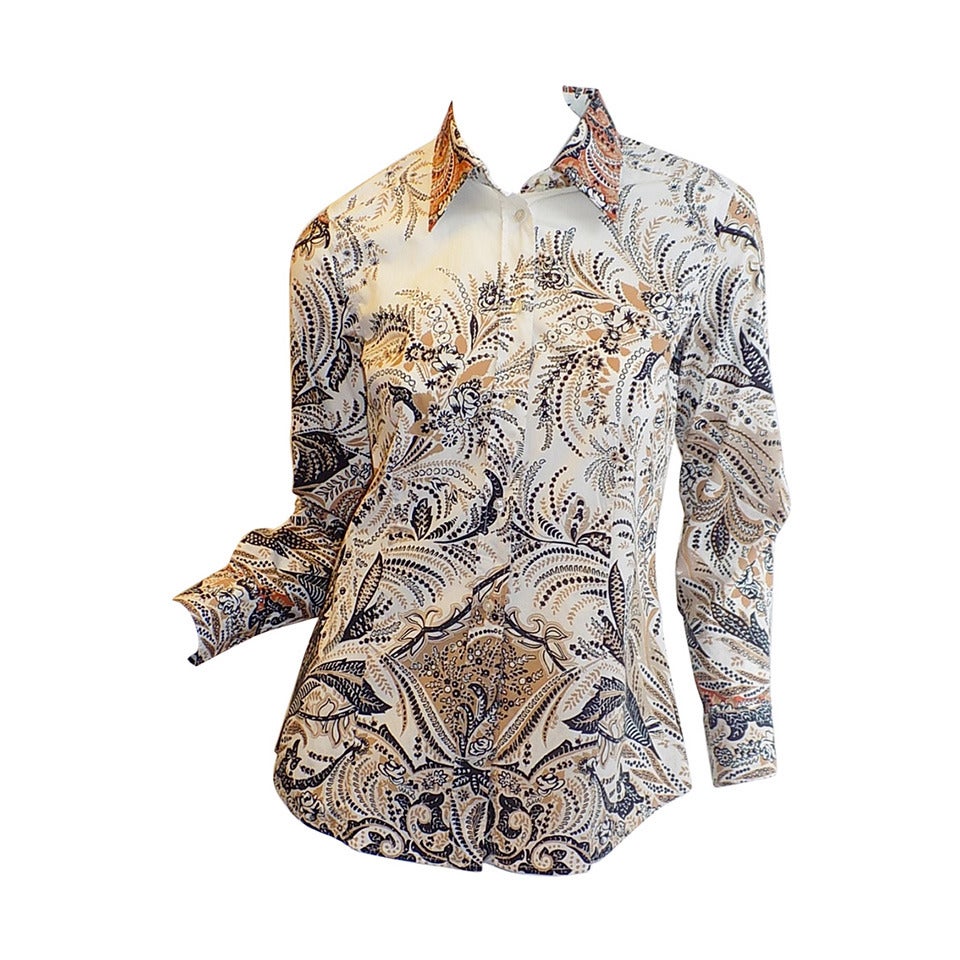 Etro Print  Fitted Buttondown Cotton Shirt