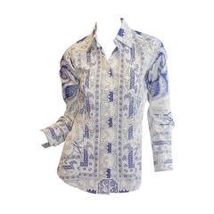 Etro  Cotton Shirt Blue White