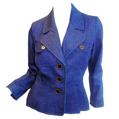 Vintage SUMMER SALE!!!   Yves Saint Laurent - Rive Gauche  Fine  Denim Blazer