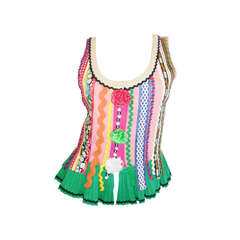 Vintage Moschino Couture Juvant Boho / Hipie knit  Tank top