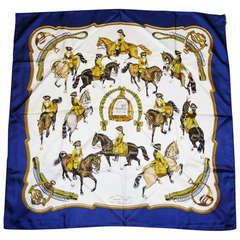 Equestrian timeless theme Hermes Silk Scarf "REPRISE" by Phillipe Ledoux