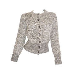 Prada cropped tweed knit  cardigan jacket jacket wool/ cashmere