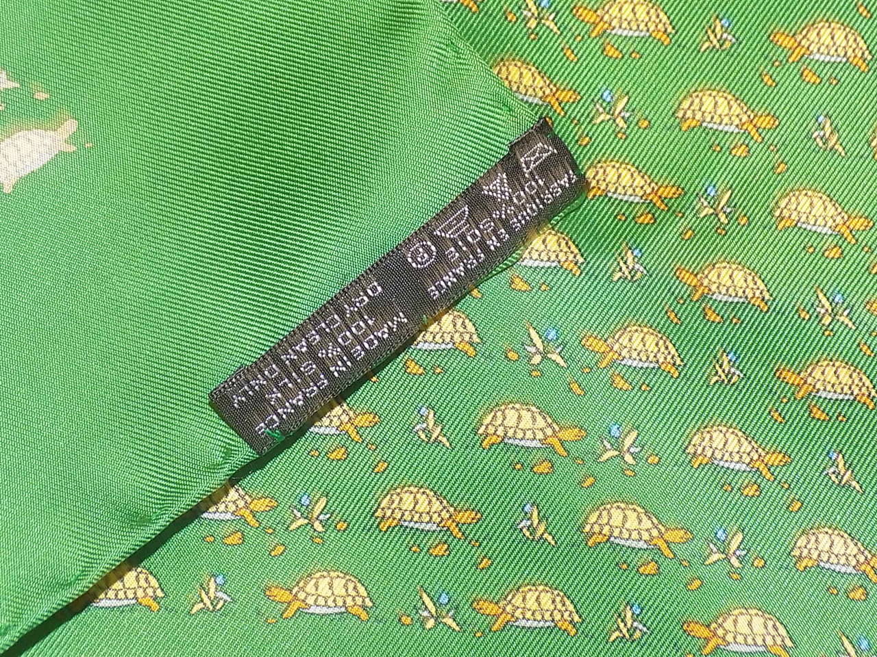 Hermes Vintage  Pocket Square Scarf with Turtles In New Condition In New York, NY