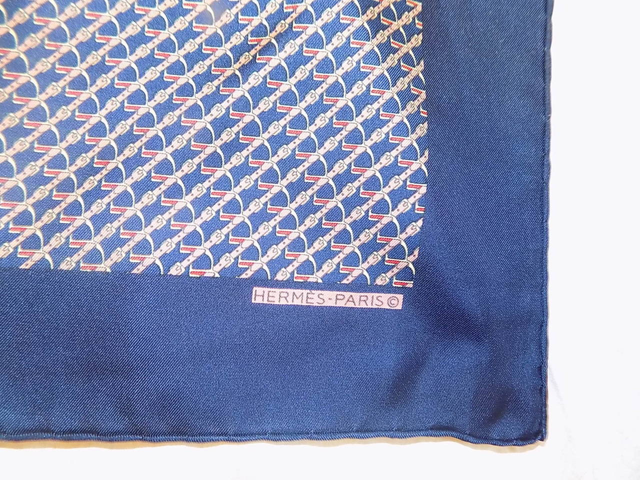 Hermes Vintage  Pocket Square Scarf with Belts Print In Excellent Condition In New York, NY