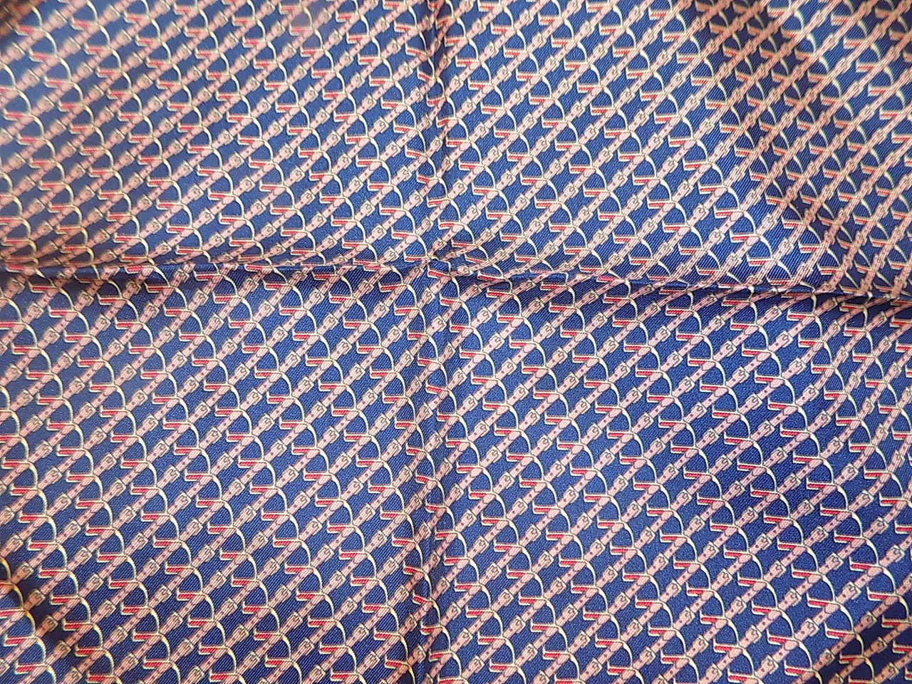 Hermes Vintage  Pocket Square Scarf with Belts Print. Navy border . Leather belts with touch of red. Mint condition.  16