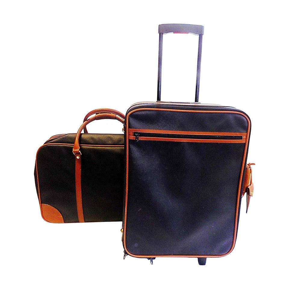 Bottega Veneta Vintage "Marco Polo" Large Travel Bag and Trolley Luggage