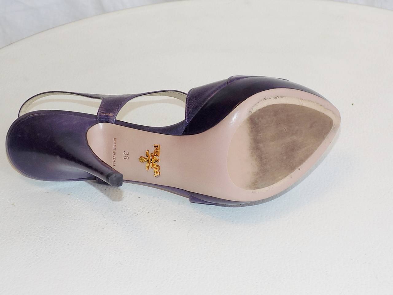 Prada Purple Leather Platform  Strap sandals SZ 38 1