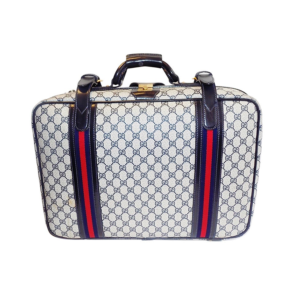 Vintage Gucci Monogram Stripe Suitcase – Recess