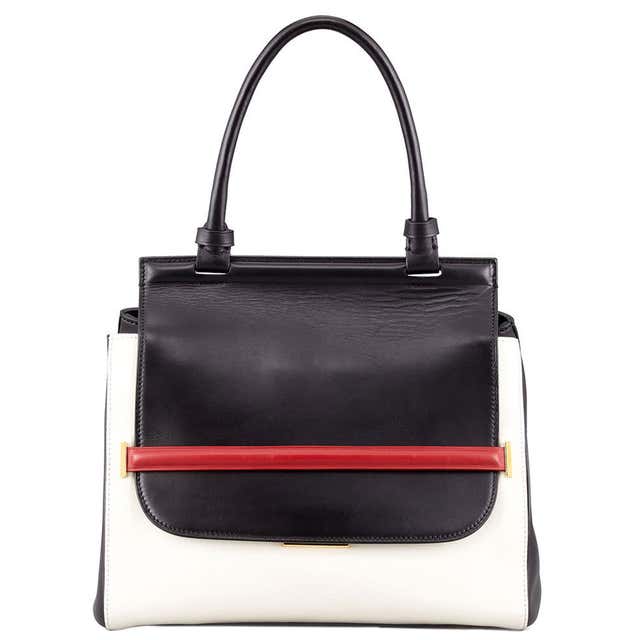 THE ROW Colorblock Top-Handle Satchel, Black/White/Red at 1stDibs