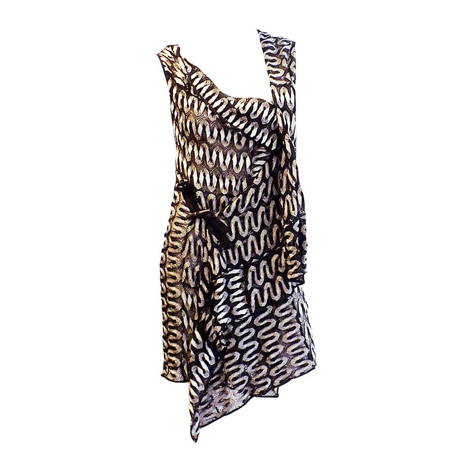 Missoni  knitted  wave pttern draped dress/ tunic For Sale