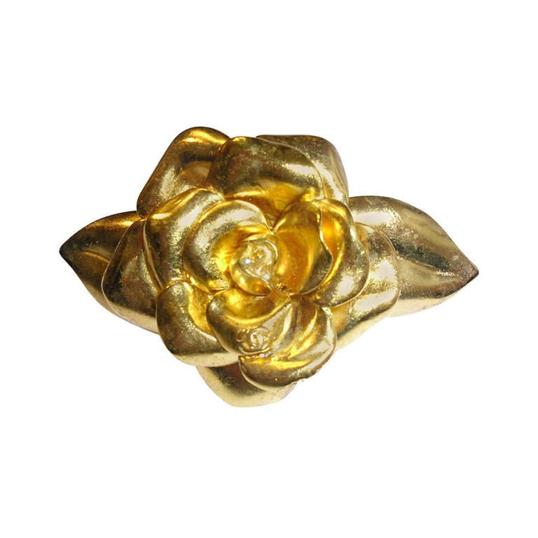 Chanel Camellia Hair Barrette 1999P at 1stDibs