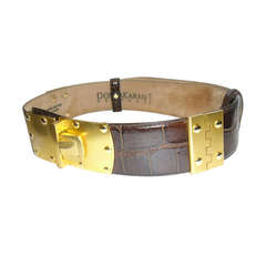 Donna Karan Wide Alligator Belt