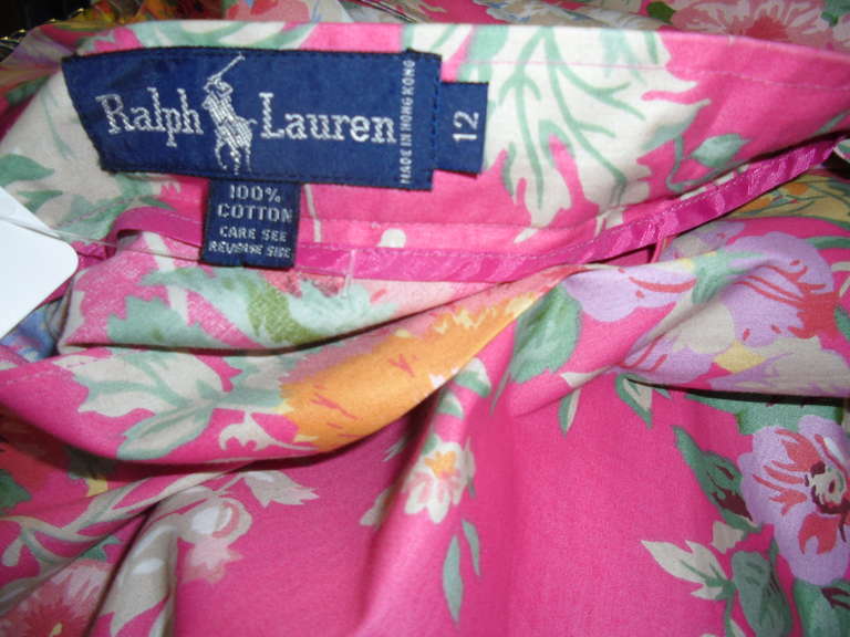 Women's Ralph Lauren Vintage floral cotton skirt For Sale