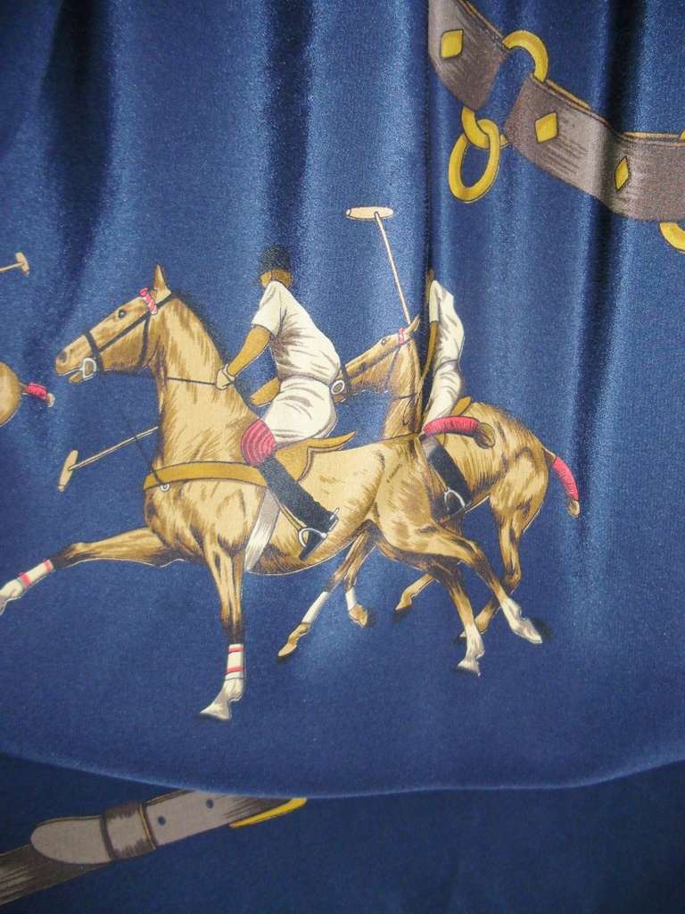 Ralph Lauren Vintage equestrian silk skirt ( polo) In Excellent Condition For Sale In New York, NY